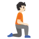 Person Kneeling Facing Right: Light Skin Tone