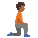 Person Kneeling Facing Right: Medium-Dark Skin Tone