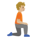 Person Kneeling Facing Right: Medium-Light Skin Tone