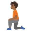 Person Kneeling: Medium-Dark Skin Tone