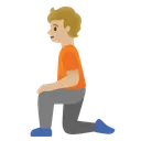 Person Kneeling: Medium-Light Skin Tone