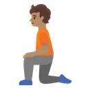 Person Kneeling: Medium Skin Tone