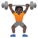 Person Lifting Weights: Dark Skin Tone