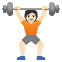 Person Lifting Weights: Light Skin Tone