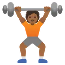 Person Lifting Weights: Medium-Dark Skin Tone