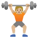Person Lifting Weights: Medium-Light Skin Tone