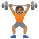 Person Lifting Weights: Medium Skin Tone