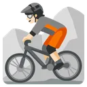 Person Mountain Biking: Light Skin Tone