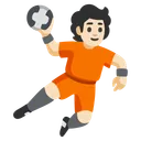 Person Playing Handball: Light Skin Tone