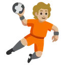 Person Playing Handball: Medium-Light Skin Tone