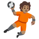 Person Playing Handball: Medium Skin Tone