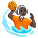 Person Playing Water Polo: Dark Skin Tone