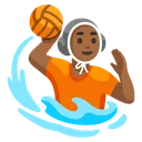 Person Playing Water Polo: Medium-Dark Skin Tone
