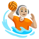 Person Playing Water Polo: Medium-Light Skin Tone