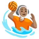 Person Playing Water Polo: Medium Skin Tone