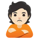 삐죽거리는 사람: 밝은 피부 톤