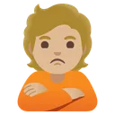 삐죽거리는 사람: 중간 정도의 밝은 피부 톤