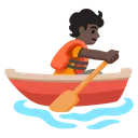 Person Rowing Boat: Dark Skin Tone