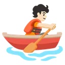 Person Rowing Boat: Light Skin Tone
