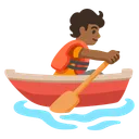 Person Rowing Boat: Medium-Dark Skin Tone