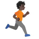 Person Running Facing Right: Dark Skin Tone
