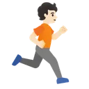 Person Running Facing Right: Light Skin Tone