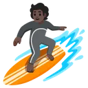 Person Surfing: Dark Skin Tone