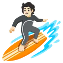 Person Surfing: Light Skin Tone