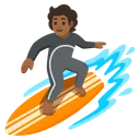 Person Surfing: Medium-Dark Skin Tone