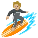 Person Surfing: Medium-Light Skin Tone