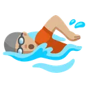 Person Swimming: Medium-Light Skin Tone