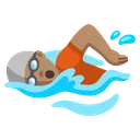 Person Swimming: Medium Skin Tone