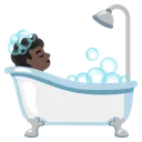 Person Taking Bath: Dark Skin Tone