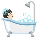 Person Taking Bath: Light Skin Tone