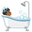 Person Taking Bath: Medium-Dark Skin Tone