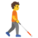 Person with White Cane Facing Right