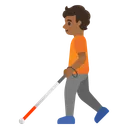 Person with White Cane: Medium-Dark Skin Tone