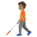 Person with White Cane: Medium Skin Tone