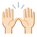 손 들기: 밝은 피부 톤