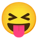 혀로 얼굴을 찡그리는 얼굴
