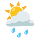 White Sun Behind Cloud with Rain