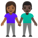 Woman and Man Holding Hands: Medium-Dark Skin Tone, Dark Skin Tone