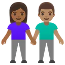 Woman and Man Holding Hands: Medium-Dark Skin Tone, Medium Skin Tone