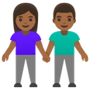 Woman and Man Holding Hands: Medium-Dark Skin Tone