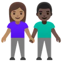 Woman and Man Holding Hands: Medium Skin Tone, Dark Skin Tone