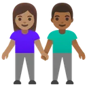 Woman and Man Holding Hands: Medium Skin Tone, Medium-Dark Skin Tone