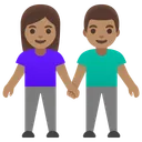 Woman and Man Holding Hands: Medium Skin Tone