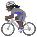 Woman Biking: Dark Skin Tone