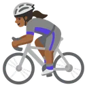 Woman Biking: Medium-Dark Skin Tone