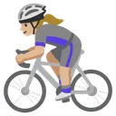 Woman Biking: Medium-Light Skin Tone